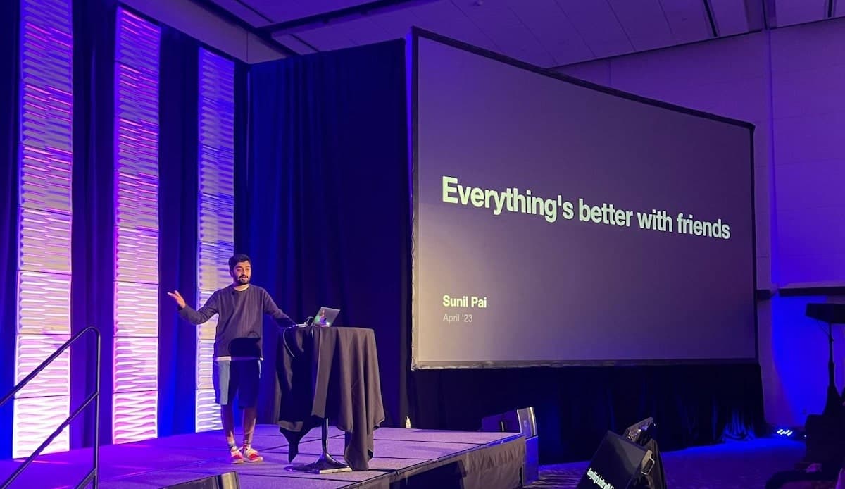 Sunil Pai on stage at React Miami